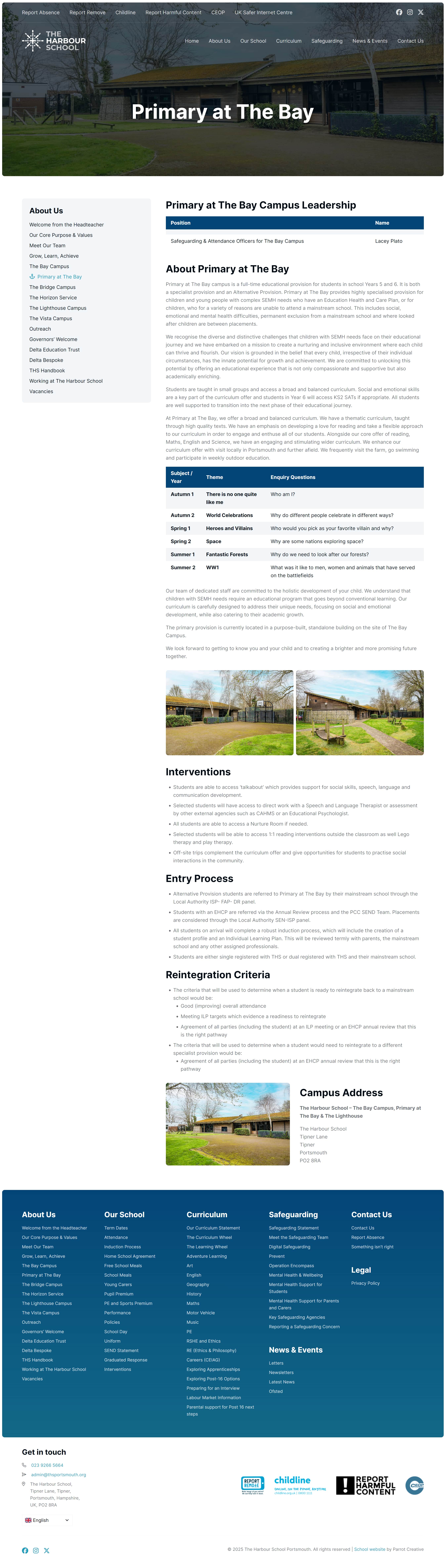 Campus page website design