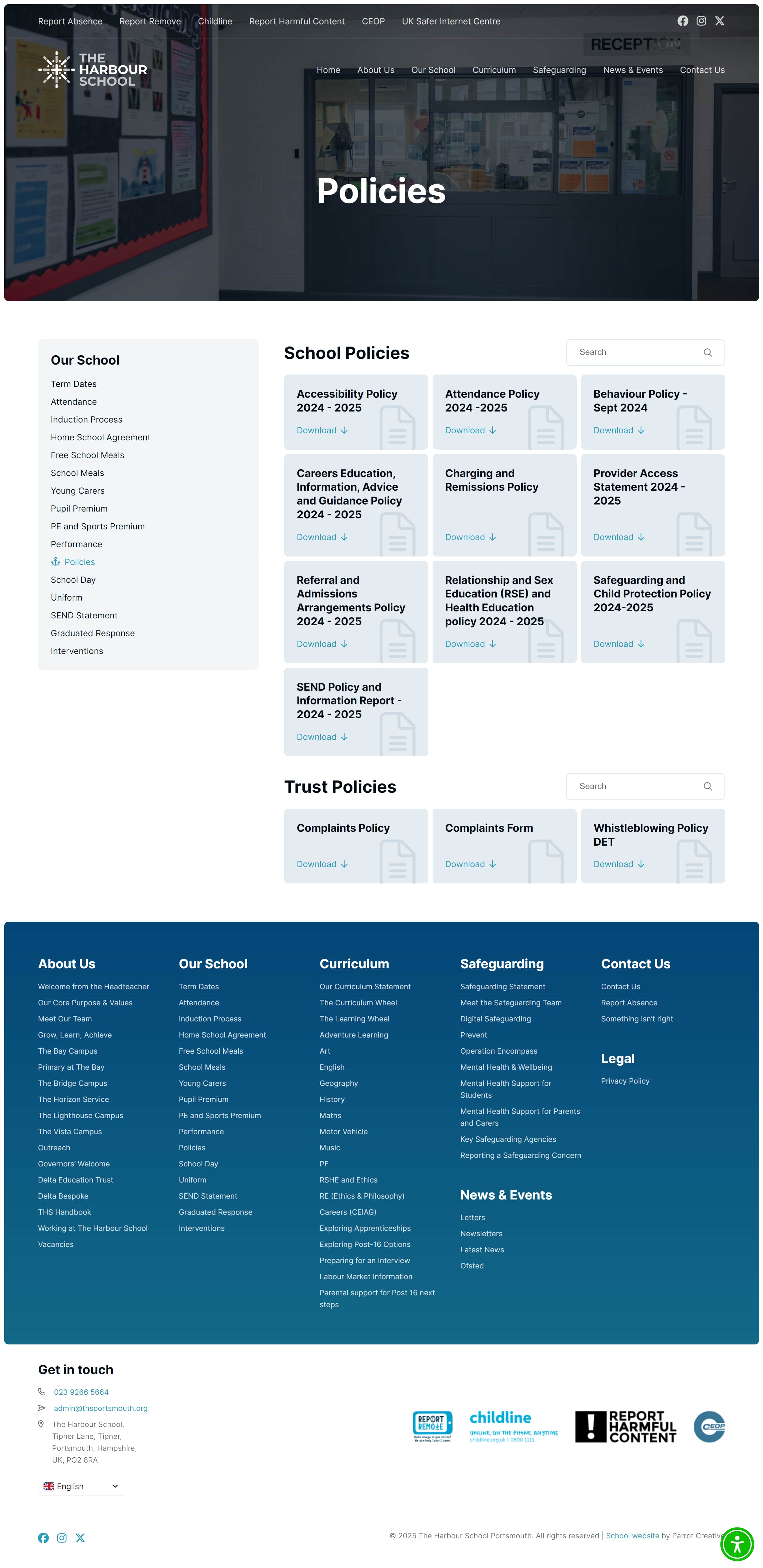 School policy page design